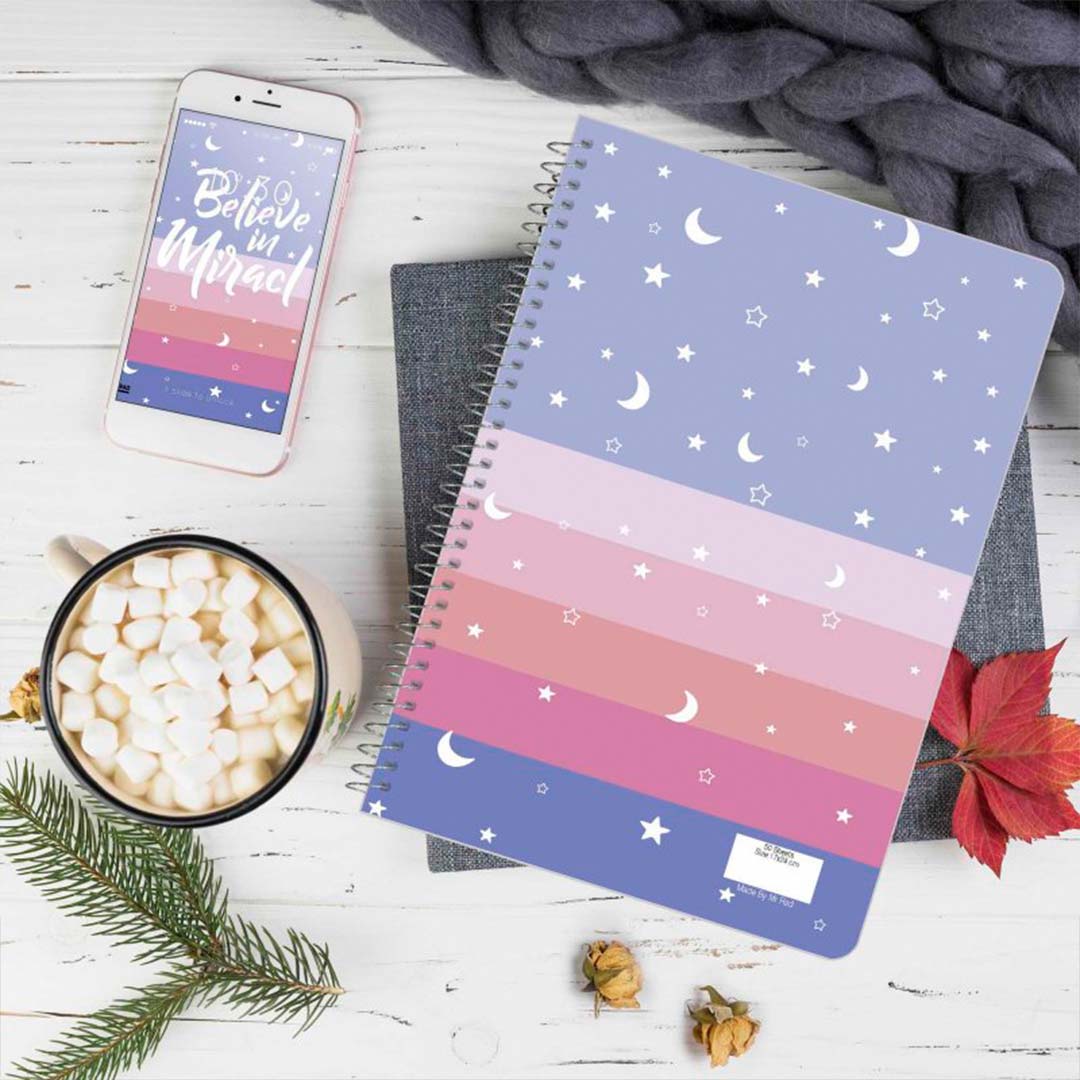 قیمت و خرید دفتر مشق تک خط 50 برگ مستر راد طرح ماه و ستاره  کد 1724 | نولاین