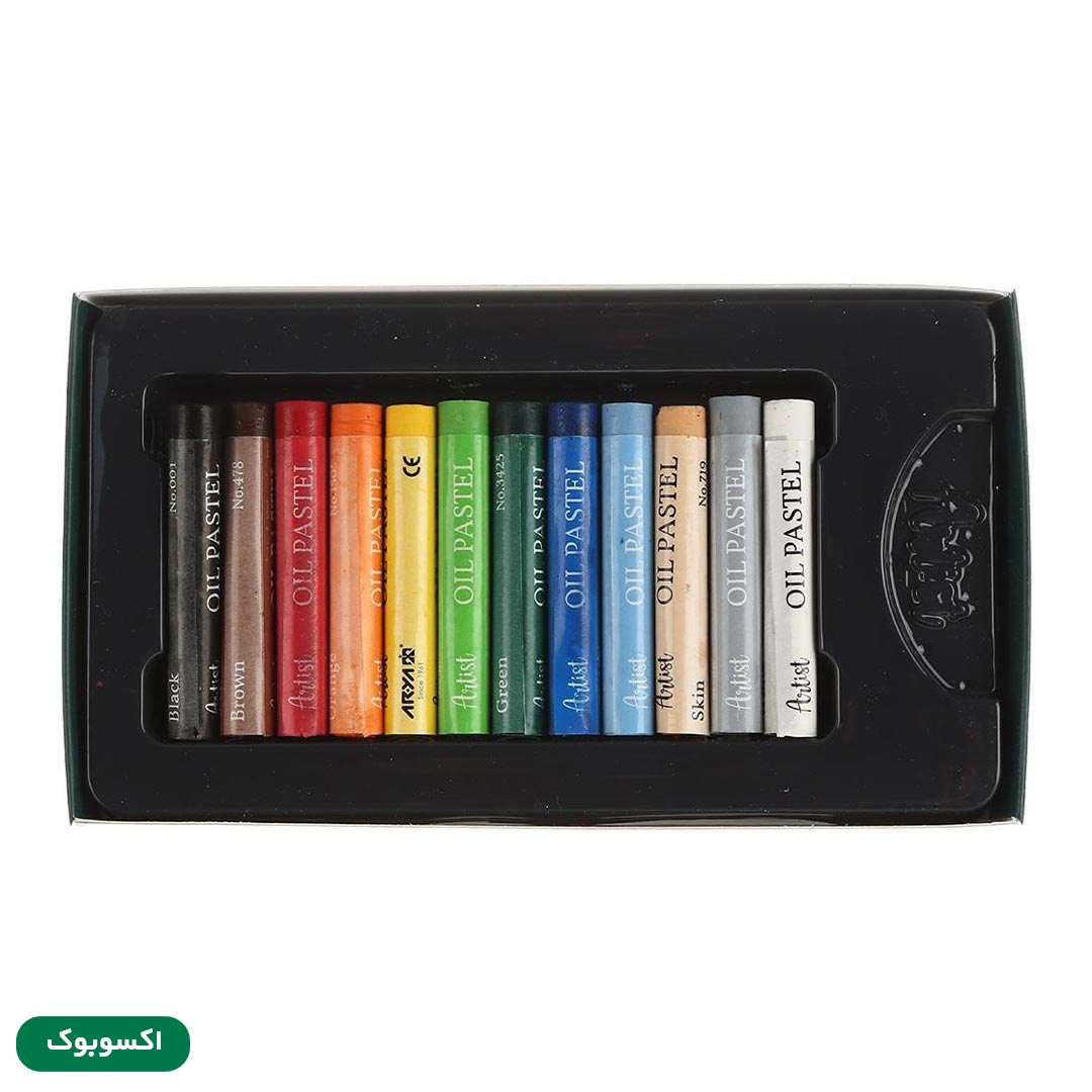 قیمت و خرید پاستل روغنی 12 رنگ آریا مدل آرتیست | نولاین