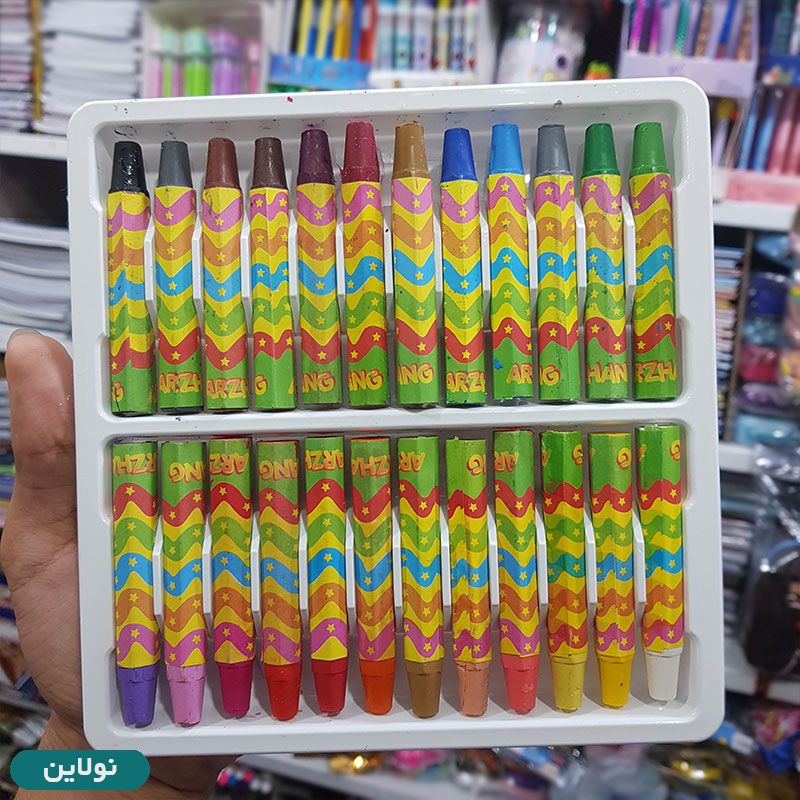 قیمت و خرید پاستل روغنی 24 رنگ جعبه مقوایی ارژنگ کد 3304 | نولاین