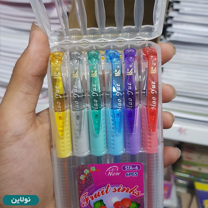 قیمت و خرید خودکار اکلیلی 6 رنگ عطری میوه ای کد STA-6 | نولاین