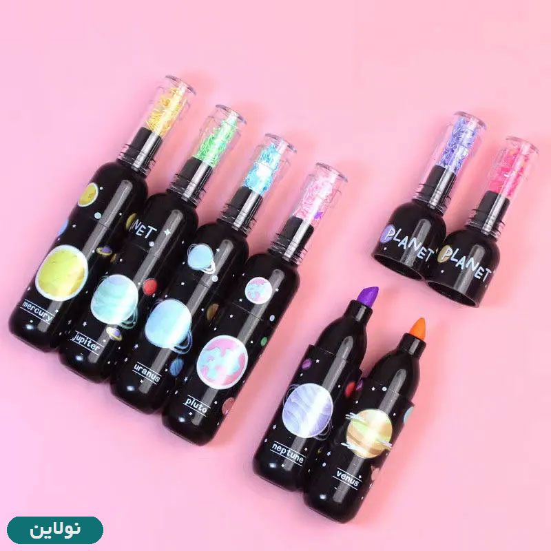 قیمت و خرید هایلایتر فانتزی طرح کهکشانی (فضانورد) بسته 6 عددی | نولاین