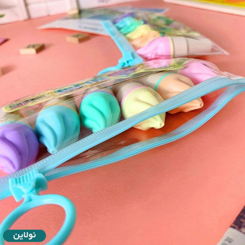 قیمت و خرید هایلایتر فانتزی طرح بستنی بسته 6 عددی | نولاین