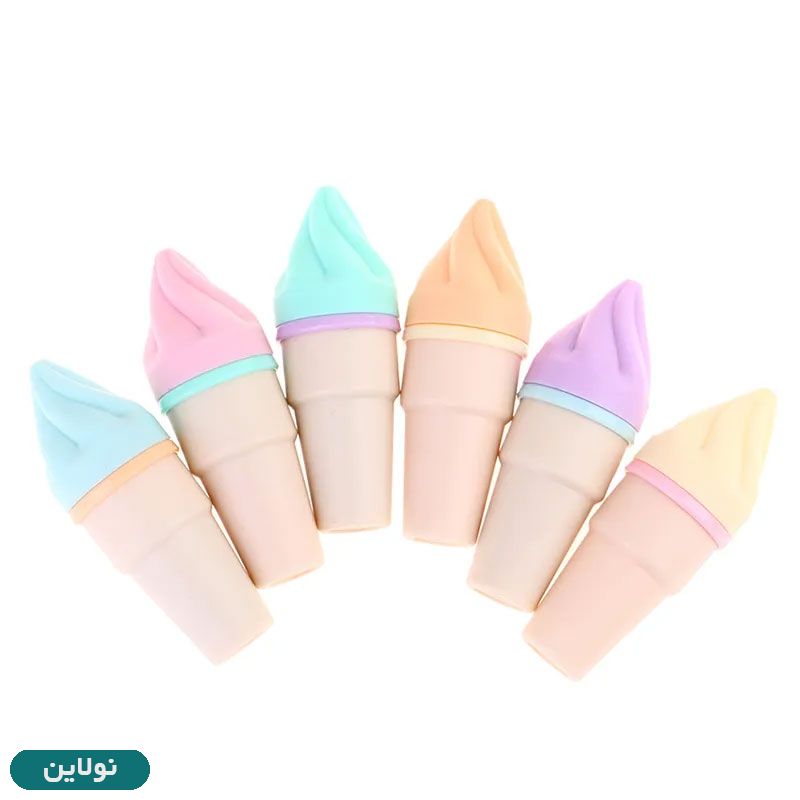 قیمت و خرید هایلایتر فانتزی طرح بستنی بسته 6 عددی | نولاین