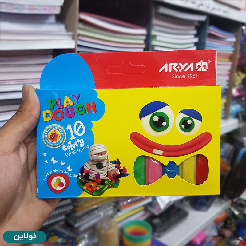 قیمت و خرید خمیر بازی 10 رنگ مقوایی آریا کد 1048 | نولاین