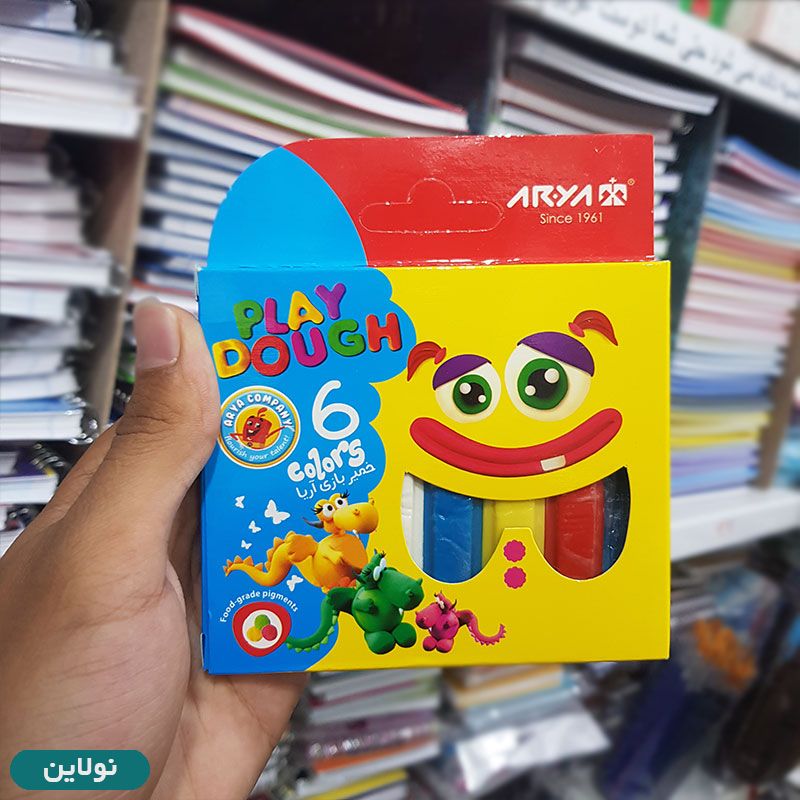 قیمت و خرید خمیر بازی 6 رنگ مقوایی آریا کد 1057 | نولاین