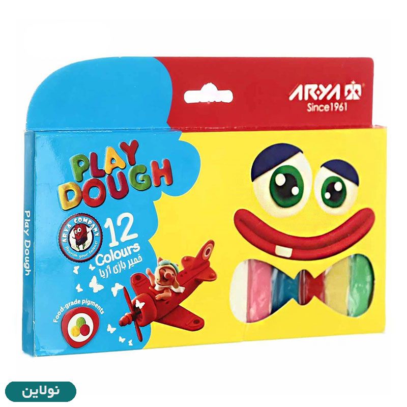 قیمت و خرید خمیر بازی 12 رنگ مقوایی آریا کد 1058 | نولاین