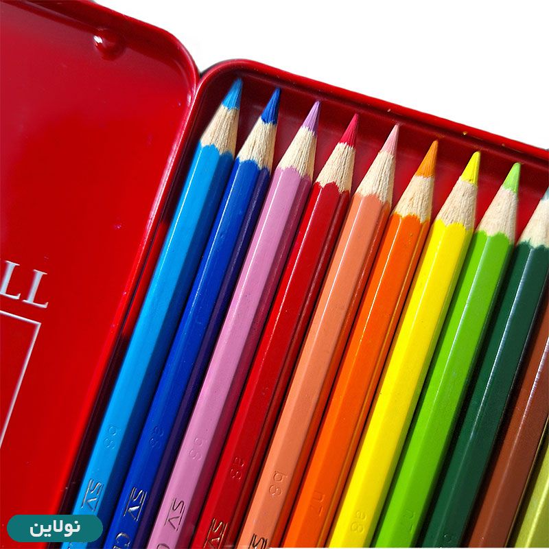 قیمت و خرید مداد رنگی فابر کاستل کلاسیک 12 رنگ جعبه فلزی تخت | نولاین