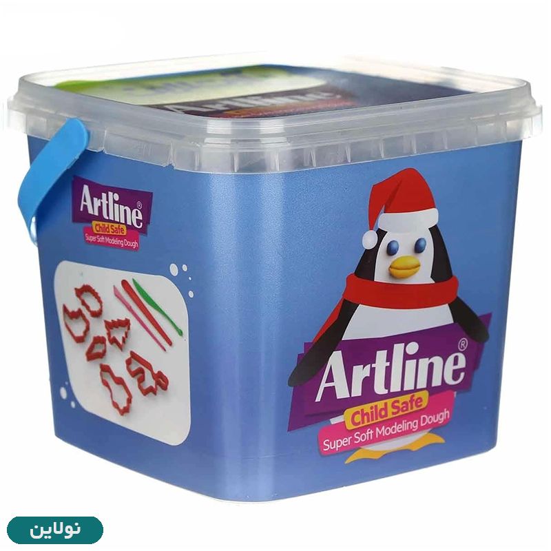 قیمت و خرید خمیر بازی سطلی 12 رنگ آرت لاین همراه با ابزار | نولاین