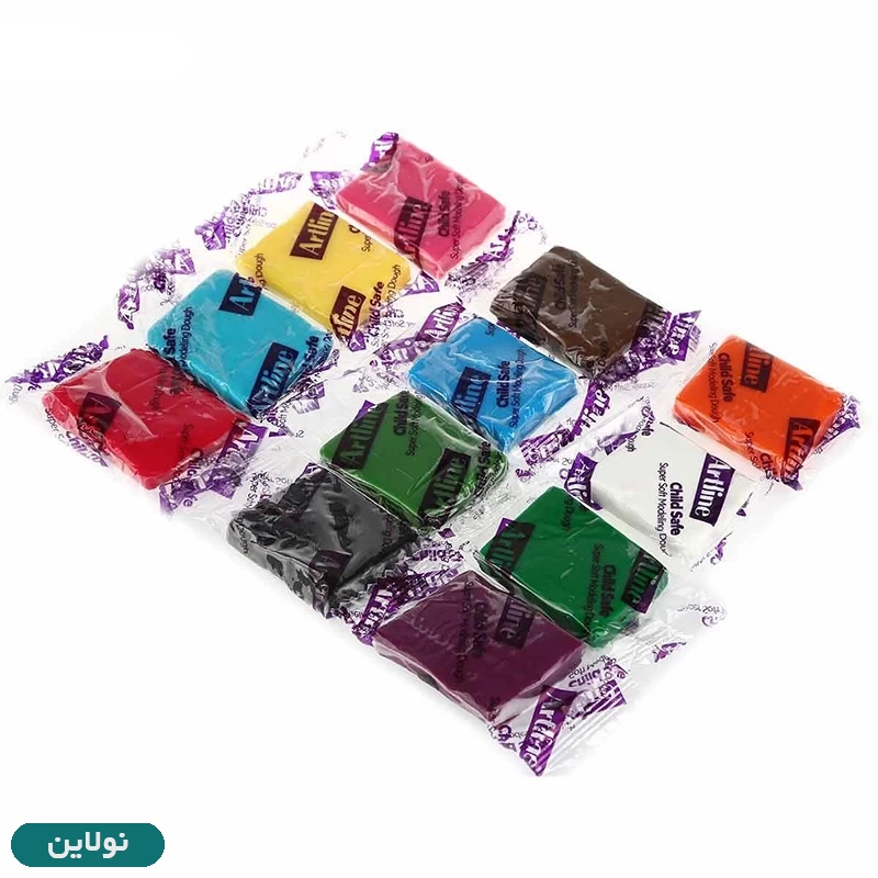 قیمت و خرید خمیر بازی سطلی 12 رنگ آرت لاین همراه با ابزار | نولاین