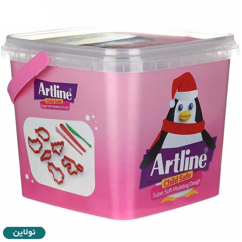 قیمت و خرید خمیر بازی سطلی 12 رنگ آرت لاین همراه با ابزار | نولاین