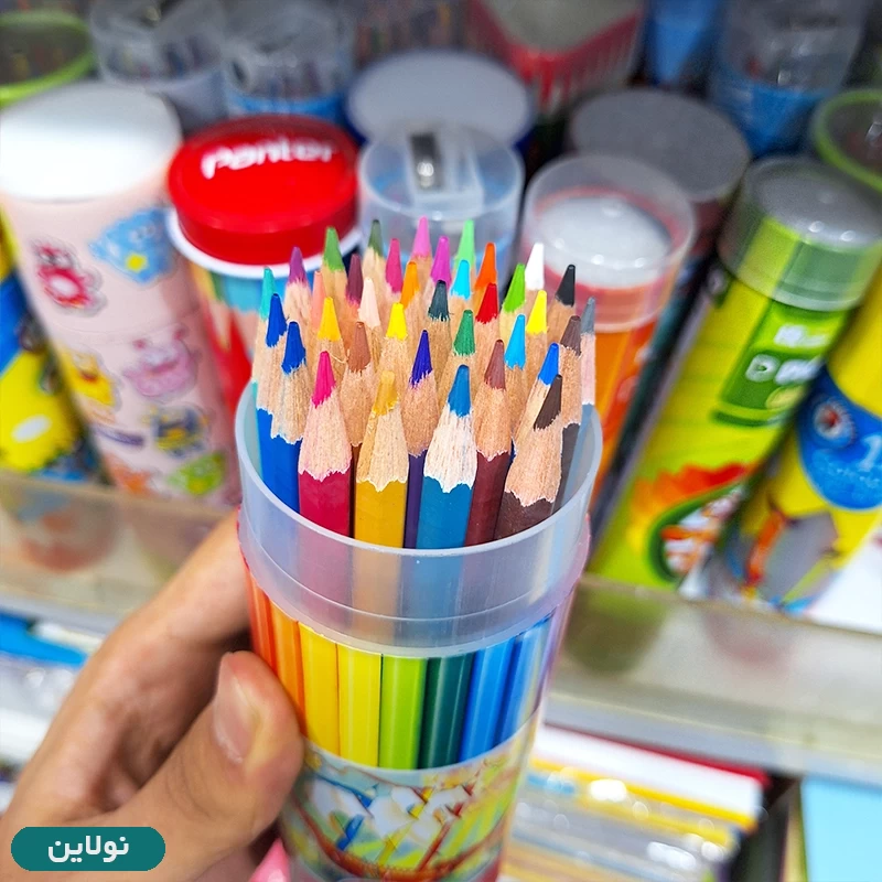 قیمت و خرید مداد رنگی 36 رنگ آریا قوطی استوانه ای طرح کلاسیک کد 3056 | نولاین