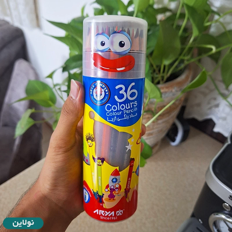 قیمت و خرید مداد رنگی 36 رنگ آریا قوطی استوانه ای کد 3053 | نولاین