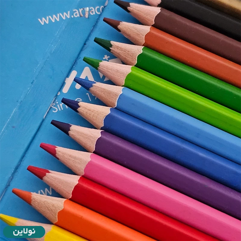 قیمت و خرید مداد رنگی 1 + 12 رنگ آریا جعبه مقوایی تخت کد 3016 | نولاین