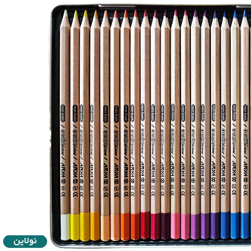 قیمت و خرید مداد رنگی 36 رنگ آریا جعبه فلزی + 3 رنگ کد 3023 | نولاین