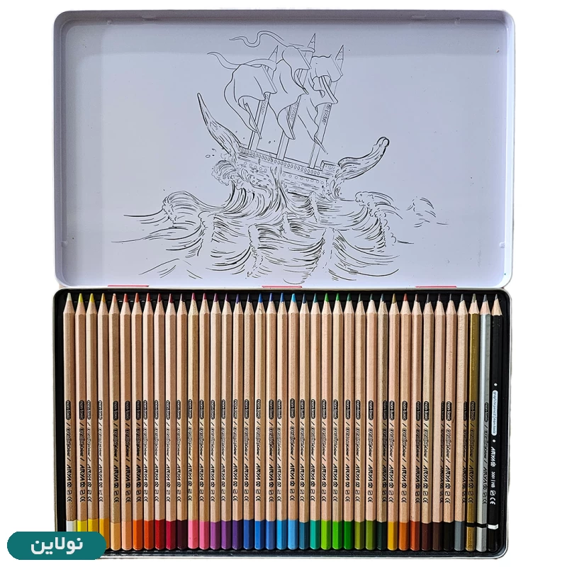 قیمت و خرید مداد رنگی 36 رنگ آریا جعبه فلزی + 3 رنگ کد 3023 | نولاین