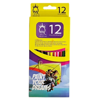 مداد رنگی 12 رنگ ام کیو mq جعبه مقوایی | نولاین