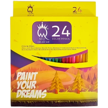 مداد رنگی 24 رنگ ام کیو mq جعبه مقوایی | نولاین