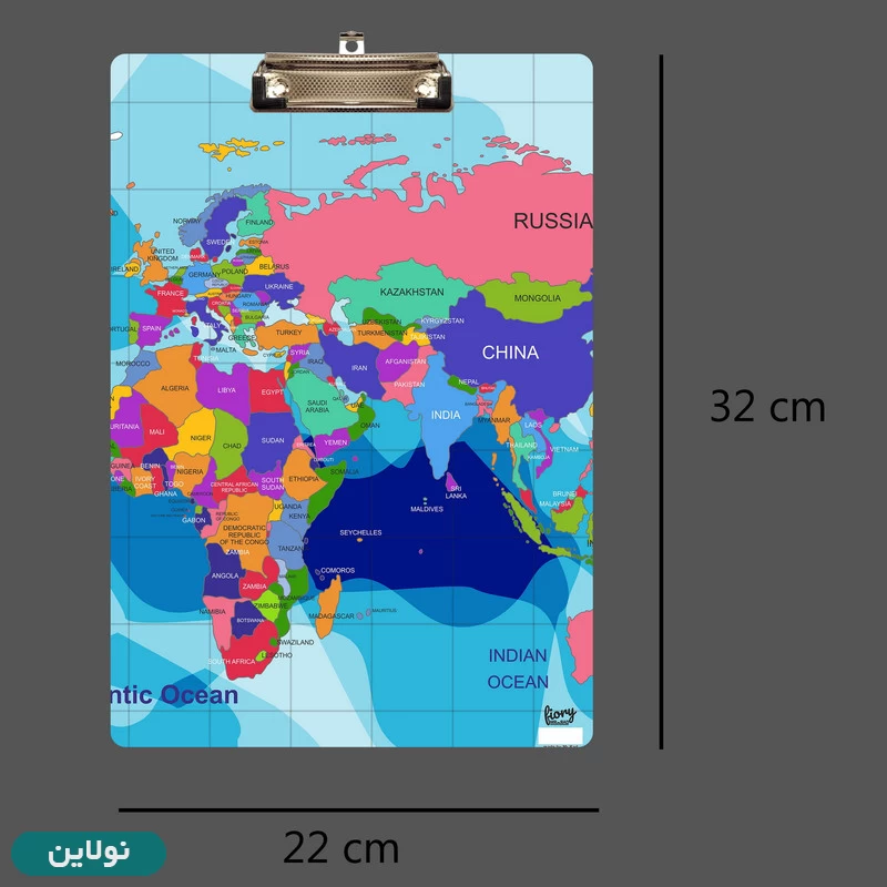 قیمت و خرید تخته شاسی A4 چوبی طرح نقشه جهان مستر راد کد 2417 | نولاین