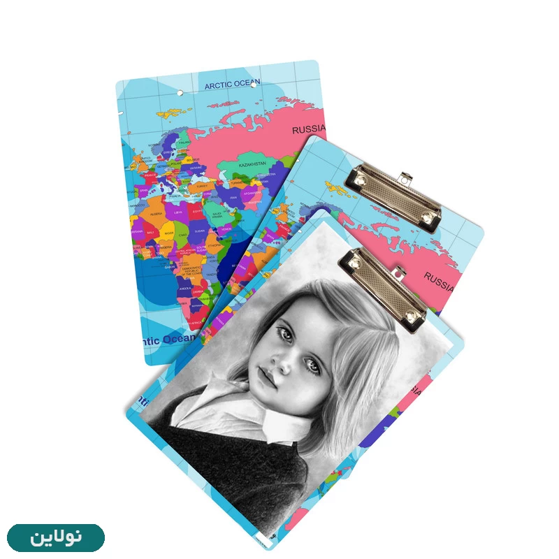 قیمت و خرید تخته شاسی A4 چوبی طرح نقشه جهان مستر راد کد 2417 | نولاین