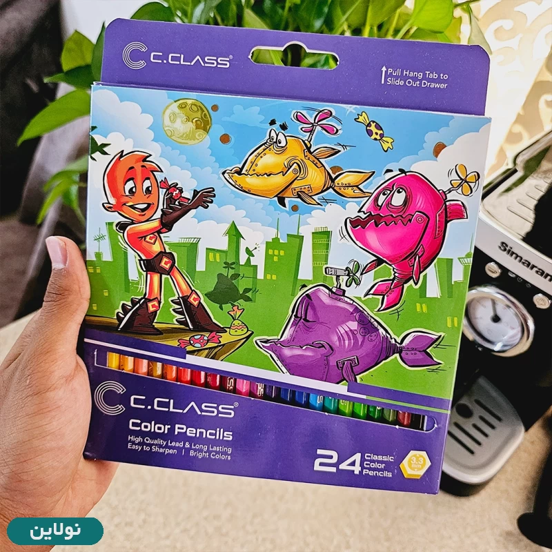 قیمت و خرید مداد رنگی 24 رنگ سی کلاس جعبه مقوایی | نولاین