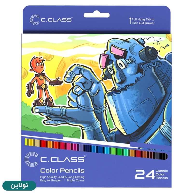 قیمت و خرید مداد رنگی 24 رنگ سی کلاس جعبه مقوایی | نولاین