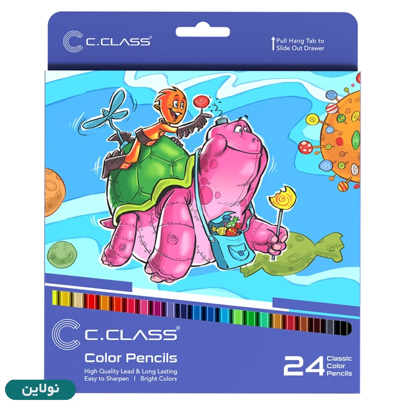 قیمت و خرید مداد رنگی 24 رنگ سی کلاس جعبه مقوایی | نولاین
