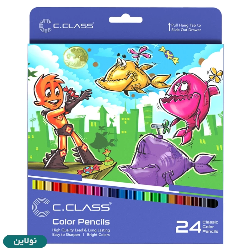 قیمت و خرید مداد رنگی 24 رنگ سی کلاس جعبه مقوایی | نولاین