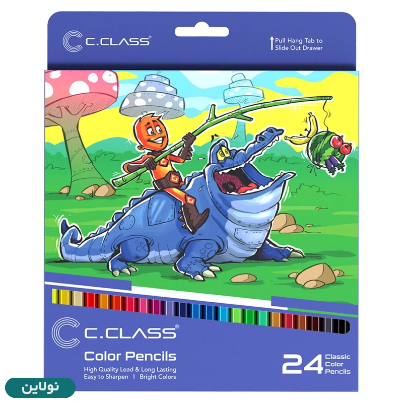 قیمت و خرید مداد رنگی 24 رنگ سی کلاس جعبه مقوایی | نولاین