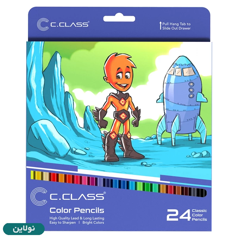 قیمت و خرید مداد رنگی 24 رنگ سی کلاس جعبه مقوایی | نولاین