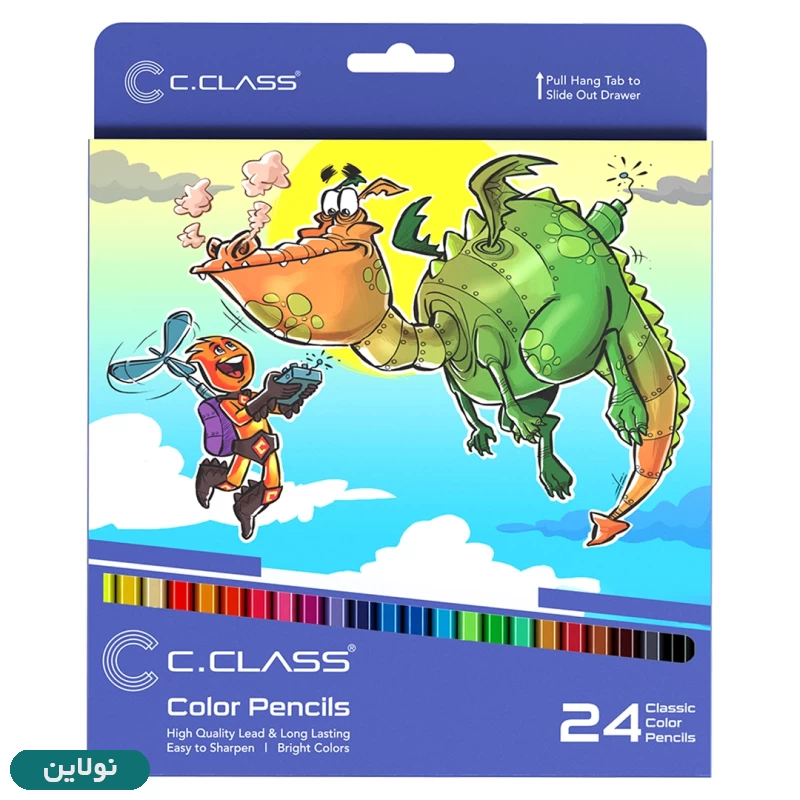 قیمت و خرید مداد رنگی 24 رنگ سی کلاس جعبه مقوایی | نولاین
