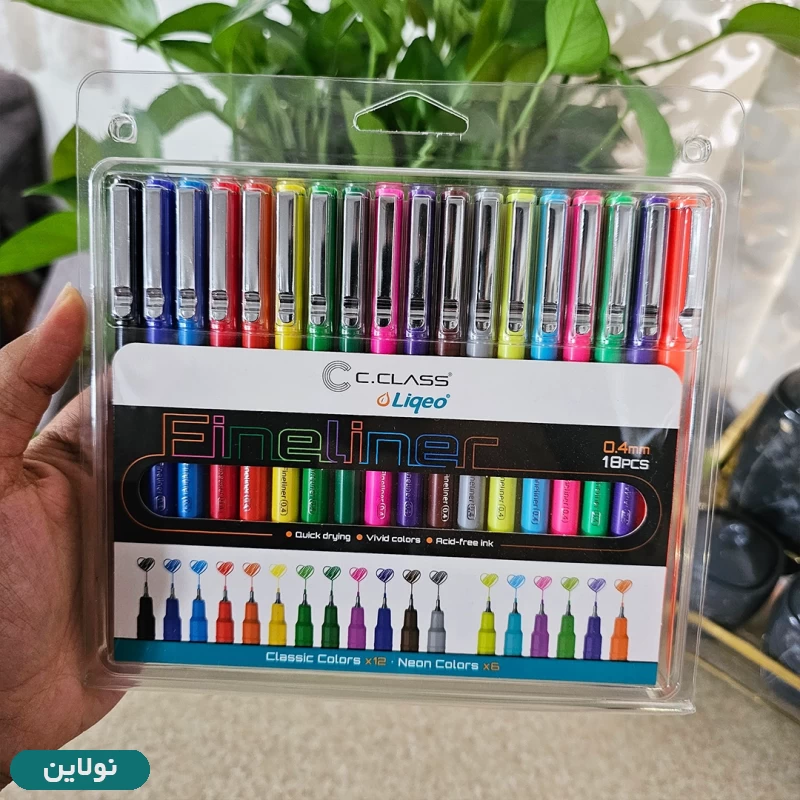قیمت و خرید روان نویس نوک نمدی سی کلاس بسته 18 عددی مدل liqeo | نولاین