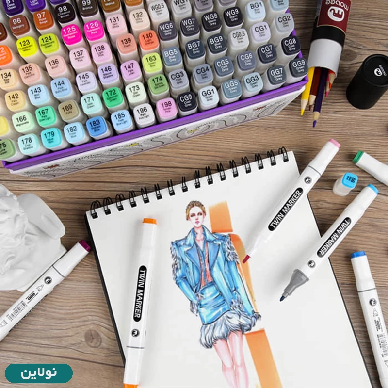 قیمت و خرید ماژیک طراحی و نقاشی راندو 2 سر twin marker موبی (168 کد رنگ) | نولاین قیمت و خرید ماژیک طراحی و نقاشی راندو 2 سر twin marker موبی (168 کد رنگ) | نولاین