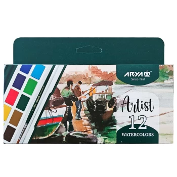 آبرنگ 12 رنگ آرتیست آریا Arya Artist کد 5601 | نولاین