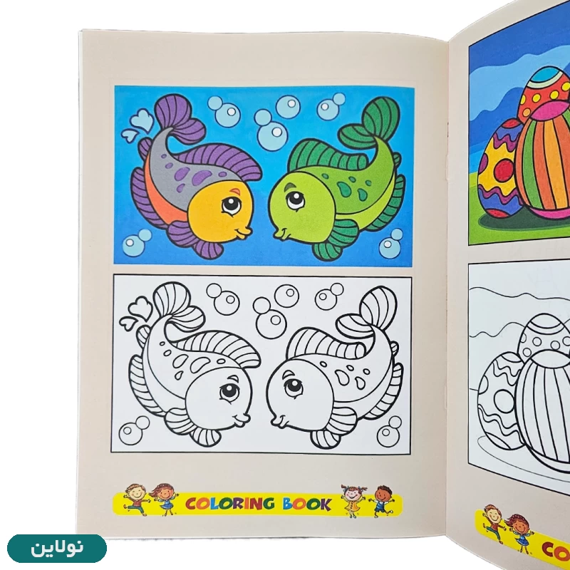 قیمت و خرید کتاب رنگ آمیزی دخترانه طرح یونیکورن (تک شاخ) سایز A4 کلیپس | نولاین