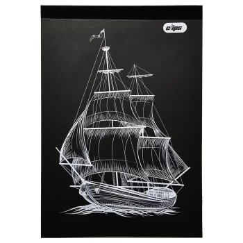 دفتر بلک ژورنال برگه سیاه ذغالی وزیری کلیپس طرح کشتی کد 1381 | نولاین