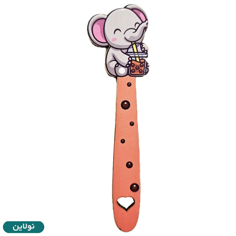 قیمت و خرید بوکمارک چوبی پیتیکو طرح فیل و آبمیوه کد 030 | نولاین