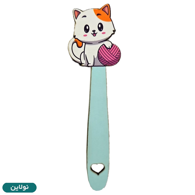 قیمت و خرید بوکمارک چوبی پیتیکو طرح گربه و کاموا کد 060 | نولاین