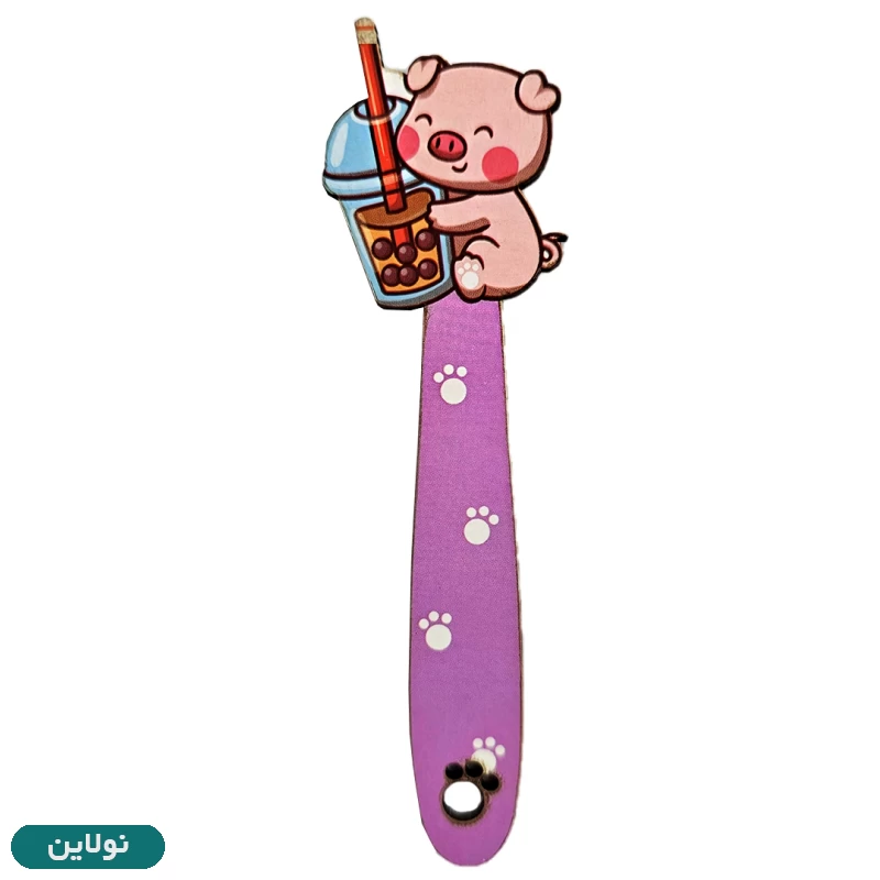 قیمت و خرید بوکمارک چوبی پیتیکو طرح خوک و آبمیوه کد 059 | نولاین