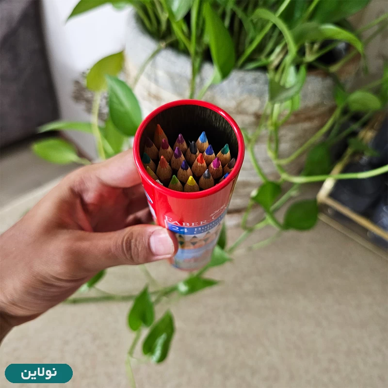 قیمت و خرید مداد رنگی 24 رنگ فابر کاستل مدل کلاسیک قوطی فلزی استوانه ای طرح قلعه | نولاین
