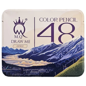 مداد رنگی 48 رنگ ام کیو mq جعبه فلزی آرتیست طرح کوهستان | نولاین