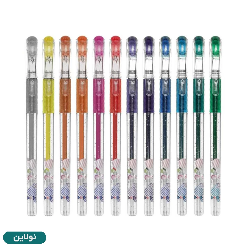 قیمت و خرید خودکار اکلیلی 12 رنگ سی کلاس مدل Gliiter کد PB-GL12 ضخامت 1 میلی متری | نولاین