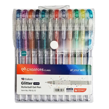 خودکار اکلیلی 12 رنگ سی کلاس مدل Gliiter کد PB-GL12 ضخامت 1 میلی متری | نولاین