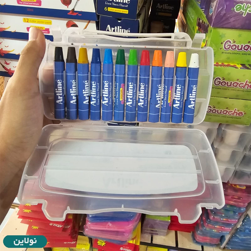 قیمت و خرید پاستل روغنی طلقی 12 رنگ آرت لاین | نولاین