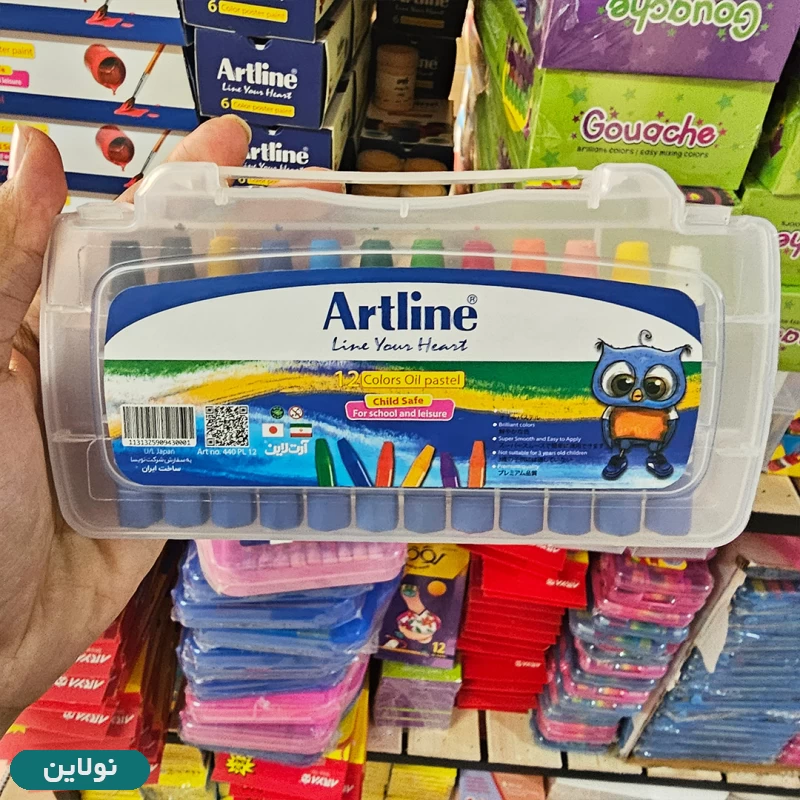 قیمت و خرید پاستل روغنی طلقی 12 رنگ آرت لاین | نولاین