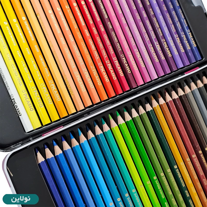 قیمت و خرید مداد رنگی 48 رنگ پیکاسو جعبه فلزی طرح جهان کد GOL48-T | نولاین