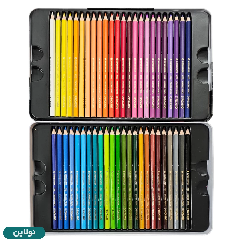 قیمت و خرید مداد رنگی 48 رنگ پیکاسو جعبه فلزی طرح جهان کد GOL48-T | نولاین