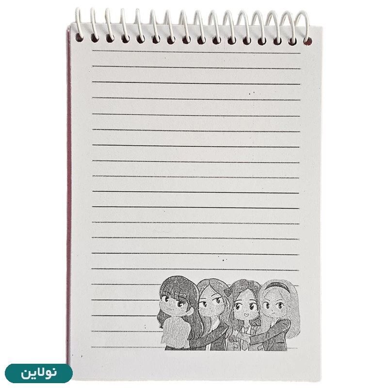 قیمت و خرید دفترچه یادداشت طرح بلک پینک blank pink سیمی | نولاین