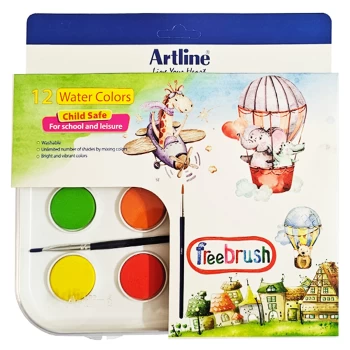 آبرنگ 12 رنگ آرت لاین همراه قلمو کد 820W12 | نولاین