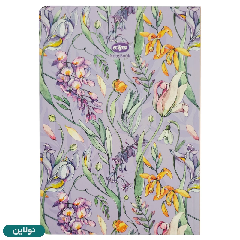 قیمت و خرید دفتر مشق تک خط 100 برگ بدون سیم کلیپس طرح گل کد 0377 | نولاین