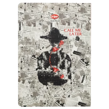 دفتر مشق تک خط 100 برگ بدون سیم کلیپس طرح call me later کد 0377 | نولاین